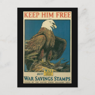 Keep Him Free World War II Postcard