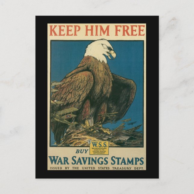 Keep Him Free World War II Postcard (Front)