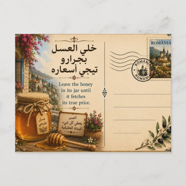 Keep honey in its jars until it fetches its  value postcard (Front)