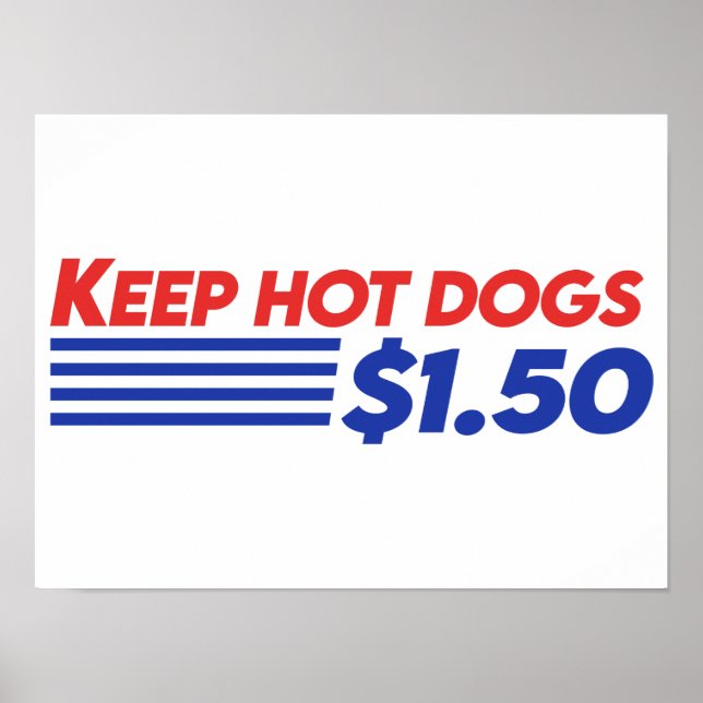 Keep Hot Dogs $ 1.50 Poster (Front)