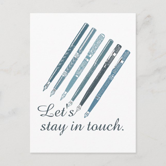 Keep in touch personalised friendship illustration postcard (Front)