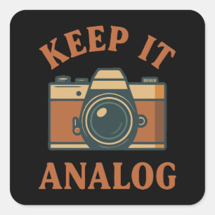 Keep it analogue square sticker