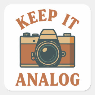 Keep it analogue square sticker