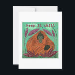 Keep it Chill Postcard<br><div class="desc">Cool retro orangutang with 'Keep it chill' slogan</div>
