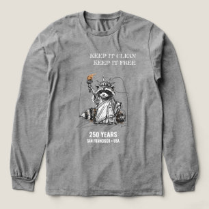 Keep It Clean, Keep It Free — Racoon Liberty 250  Tri-Blend Shirt