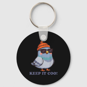 Keep It Coo Pigeon Keeping It Cool Funny Pigeon Bi Key Ring