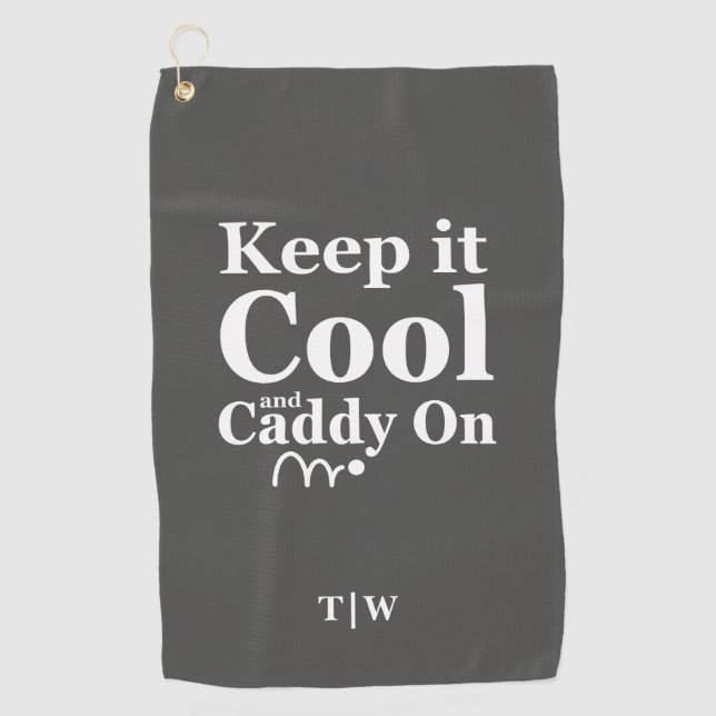 Keep It Cool And Caddy On Golf Club Name Own Name Towel (Front)