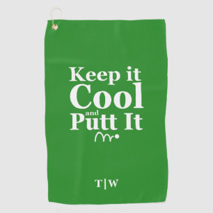 Keep It Cool And Putt It Initials Golf Towel