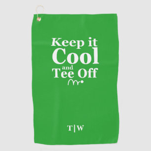 Keep It Cool And Tee Off  Initials Golf Towel