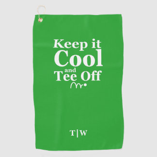Keep It Cool And Tee Off  Initials Golf Towel