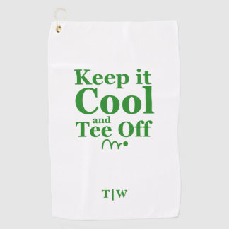 Keep It Cool And Tee Off  Initials Golf Towel
