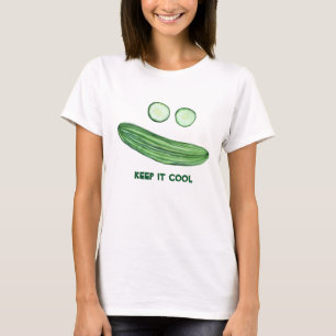 Keep it Cool as a Cucumber Funny Watercolor Face T-Shirt