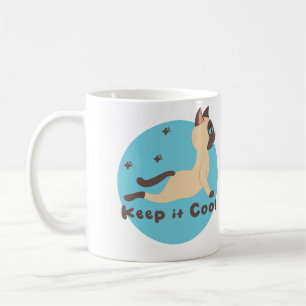 Keep it cool Kawaii funny cat practice yoga poses Coffee Mug