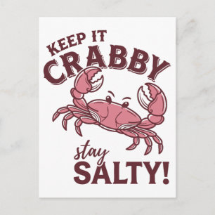 Keep It Crabby Stay Salty Shirt Funny Crab Summer Postcard