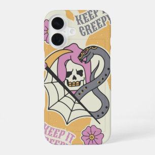 Keep It Creepy – Gothic Skeleton Snake iPhone 16 Case