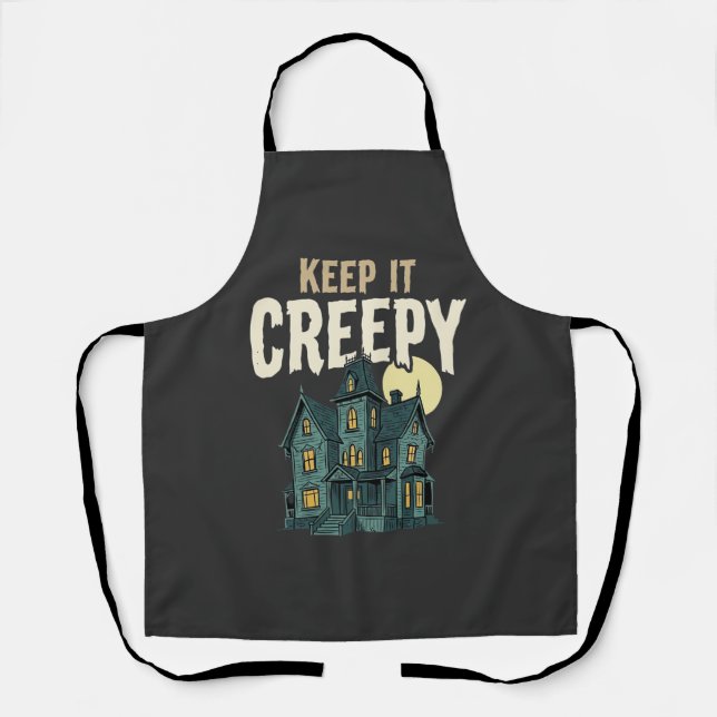 Keep It Creepy Haunted House Halloween Design_1 Apron (Front)