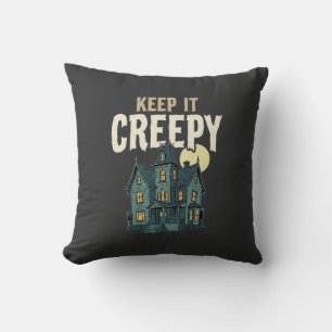 Keep It Creepy Haunted House Halloween Design_1 Cushion