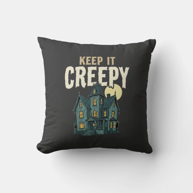 Keep It Creepy Haunted House Halloween Design_1 Cushion (Front)