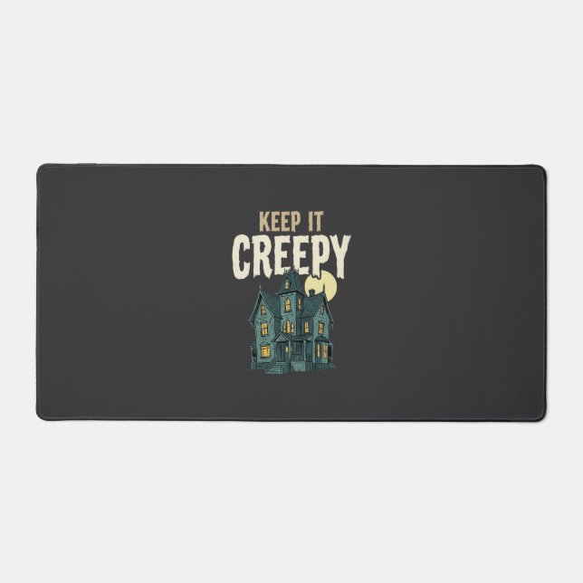 Keep It Creepy Haunted House Halloween Design_1 Desk Mat (Front)