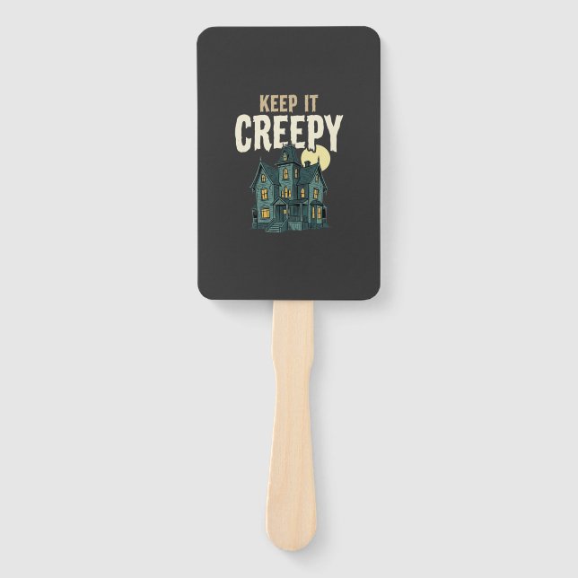 Keep It Creepy Haunted House Halloween Design_1 Hand Fan (Front)