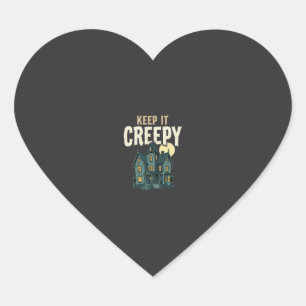 Keep It Creepy Haunted House Halloween Design_1 Heart Sticker