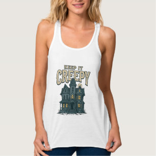Keep It Creepy Vintage Haunted House Halloween Des Singlet