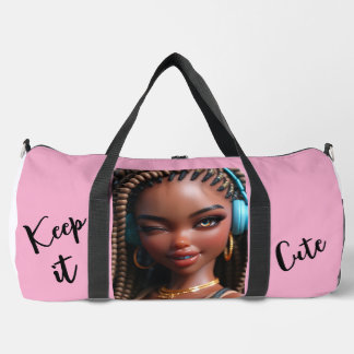 Keep It Cute braided girl Duffle Bag