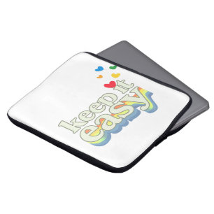 Keep It Easy Retro Pride Typography Design Laptop Sleeve