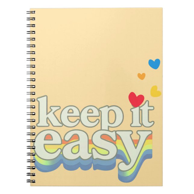 Keep It Easy Retro Pride Typography Design Notebook (Front)