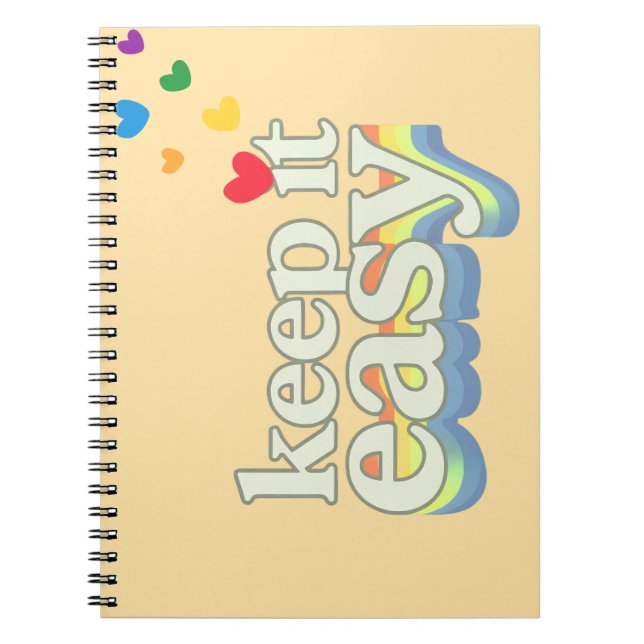 Keep It Easy Retro Pride Typography Design Notebook (Front)