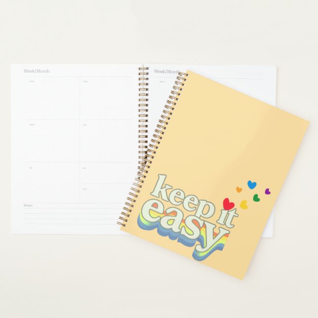 Keep It Easy Retro Pride Typography Design Planner (Display)