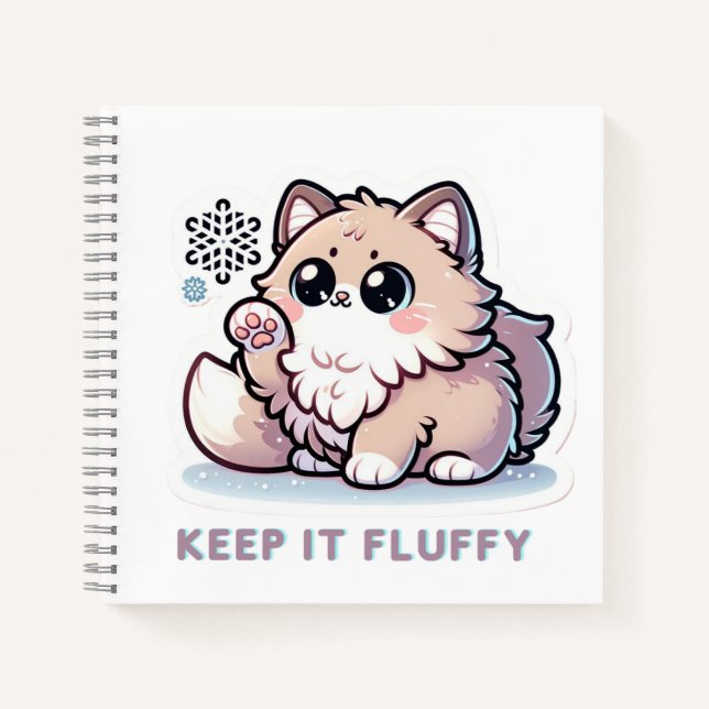 Keep it Fluffy kitten on Notebook (Front)