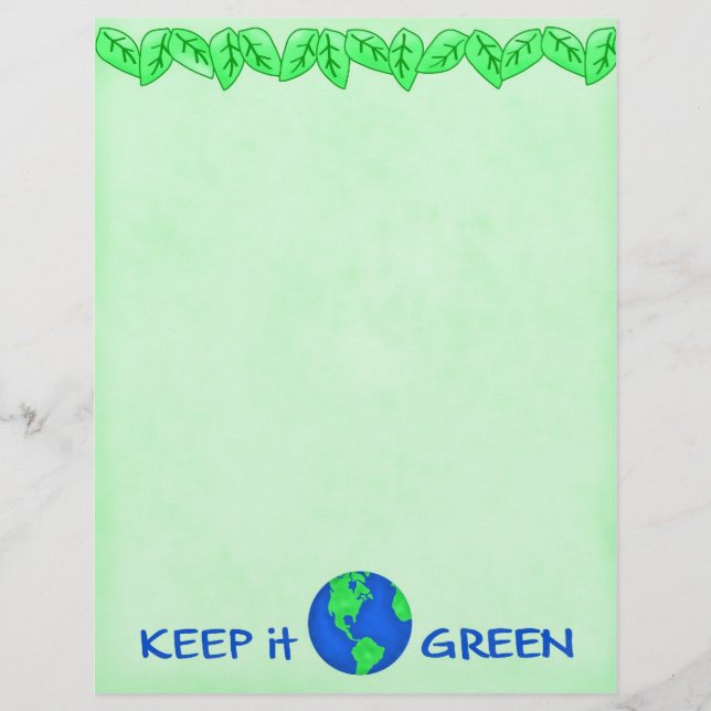 Keep It Green Save Earth Environment Art (Front)