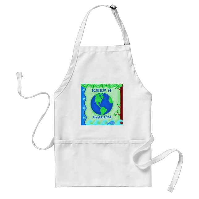 Keep It Green Save Earth Environment Art Standard Apron (Front)