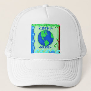 Keep It Green Save Earth Environment Art Trucker Hat