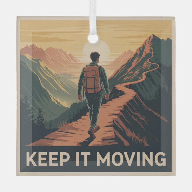 Keep It Moving Glass Tree Decoration (Front)