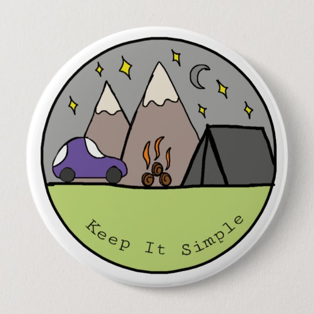 Keep It Simple 10 Cm Round Badge (Front)