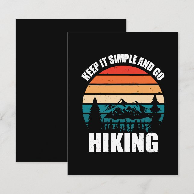 Keep It Simple And Go Hiking Enclosure Card (Front/Back)