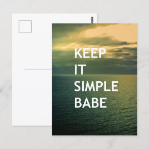 Keep it simple babe postcard