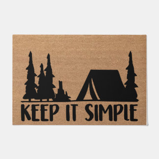 Keep It Simple Black Retro Mat, Vintage Doormat