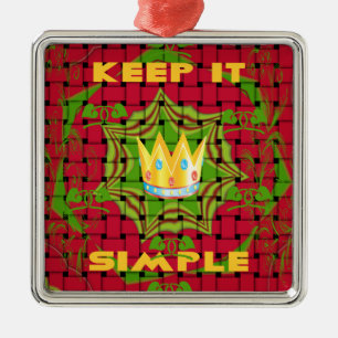 Keep It Simple: Bold Golden Red Woven Floral print Metal Tree Decoration