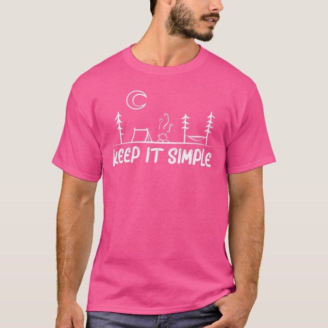 Keep It Simple Camping Oneline Camper One Line gir T-Shirt (Front)