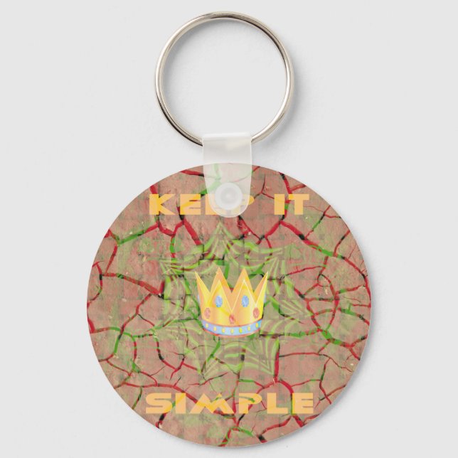 Keep It Simple: Cracked Earth Royal Clarity Art Key Ring (Front)