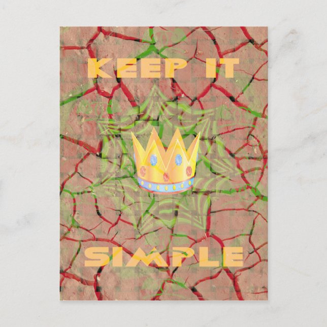 Keep It Simple: Cracked Earth Royal Clarity Art Postcard (Front)