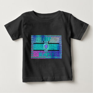 Keep It Simple: Cyan Heart & Clarity Pattern Art Baby T-Shirt