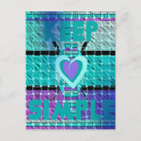 Keep It Simple: Cyan Heart & Clarity Pattern Art