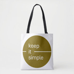 'Keep It Simple' Modern Minimalist Geometric Tote Bag