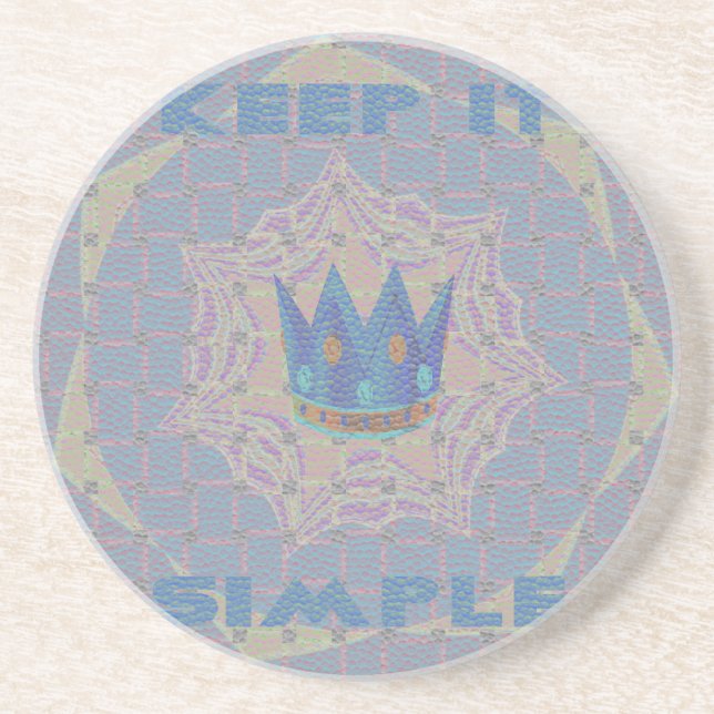 Keep It Simple: Pastel Royal Clarity Pattern Art Coaster (Front)
