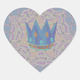 Keep It Simple: Pastel Royal Clarity Pattern Art Heart Sticker