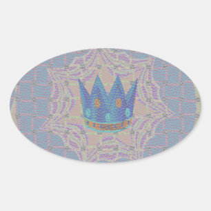 Keep It Simple: Pastel Royal Clarity Pattern Art Oval Sticker